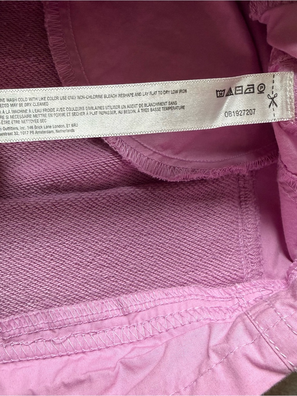 Anthropologie Daily Practice Short Sleeve Pink Purple Drawstring Mini Dress - Picture 5 of 6